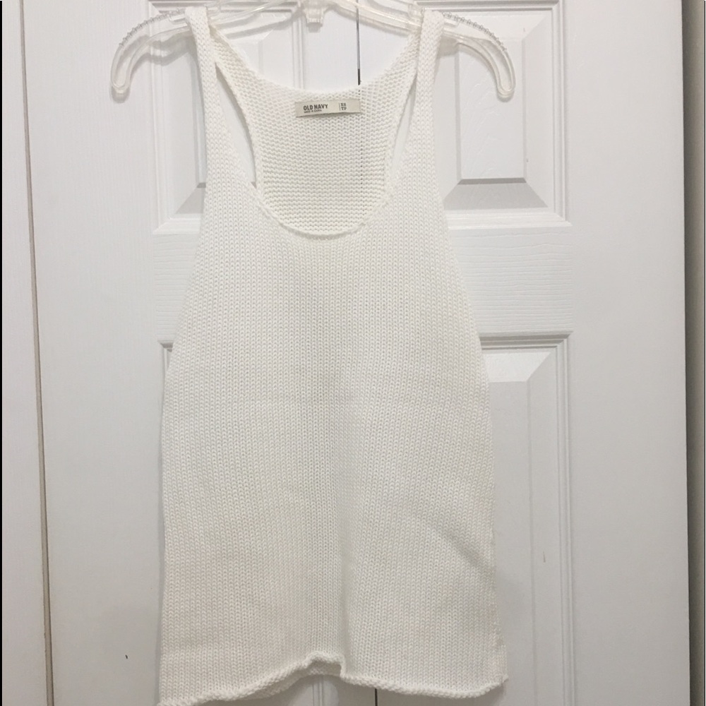 Cotton-knit “sweater” tank top